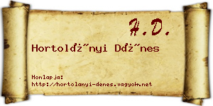 Hortolányi Dénes névjegykártya