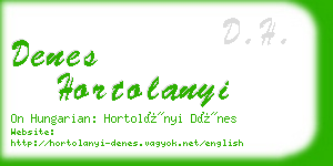 denes hortolanyi business card